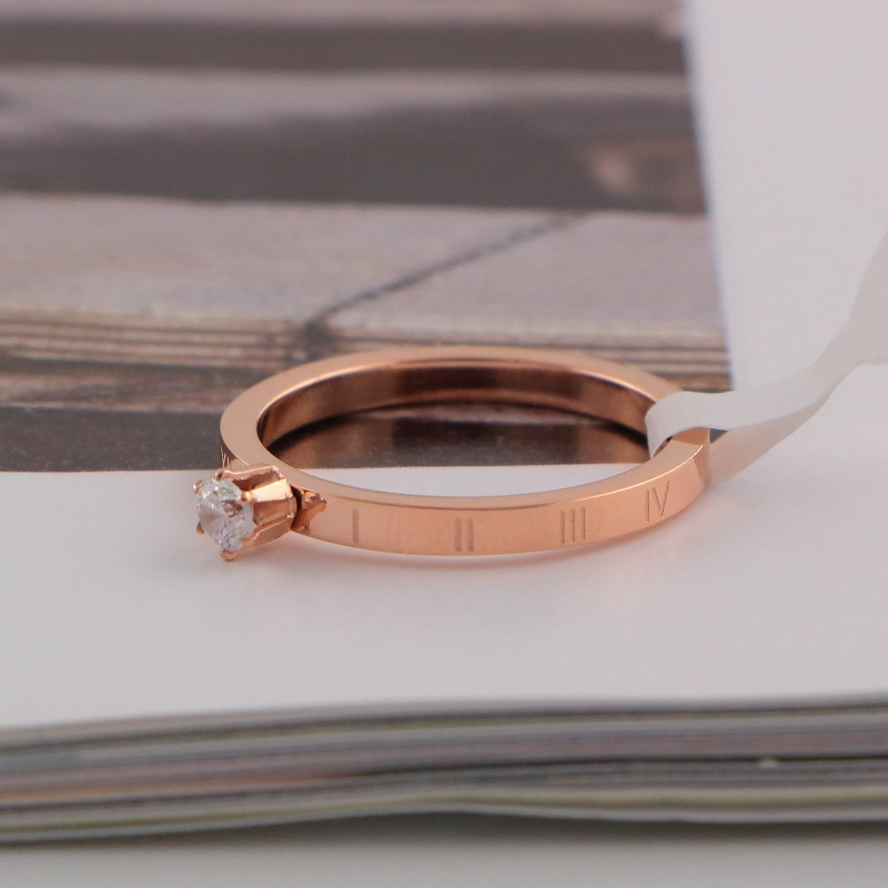 Wholesale-Roman fashion new brand high quality women charm ring Single drill couple love ring size 6-9 ring