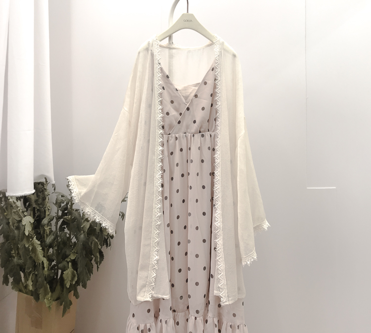 Lace Splice Wrap Summer Holdiay Sea Beach Style Sun protection Women Chiffon shirt Long Cover-ups Kimono, As pic
Lace Splice Wrap Summer Holdiay Sea Beach Style Sun protection Women Chiffon shirt Long Cover-ups Kimono, As pic
