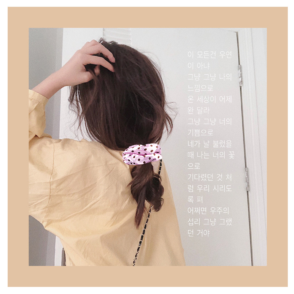 Scrunchie Stretch Headband Scrunchies Women Elegant Polka Dot Satin Elastic Hair Bands Tie Scrunchie Ponytail Holder Hair Accessories 1015C