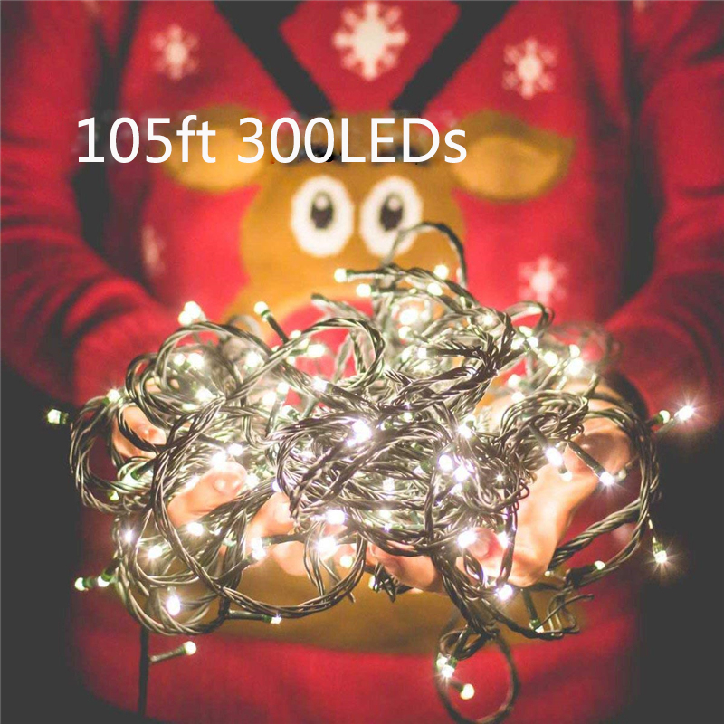 Solar Fairy String Lights 32M 300LEDs 8 Modes Solar Christmas Lights Waterproof Fairy Xmas Lamp for Party Holiday Decorations