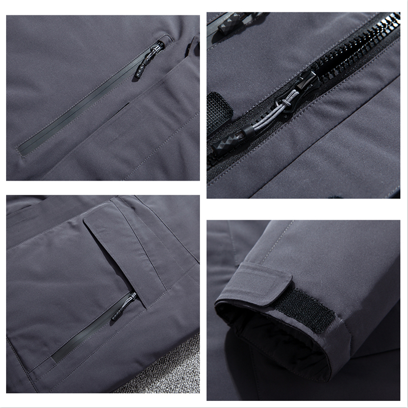 Top Quality White Duck Down Jacket Men Thick Winter 2019 NEW Hat Detached Warm Parka Waterproof Windproof -30 degrees 3069 SH190916