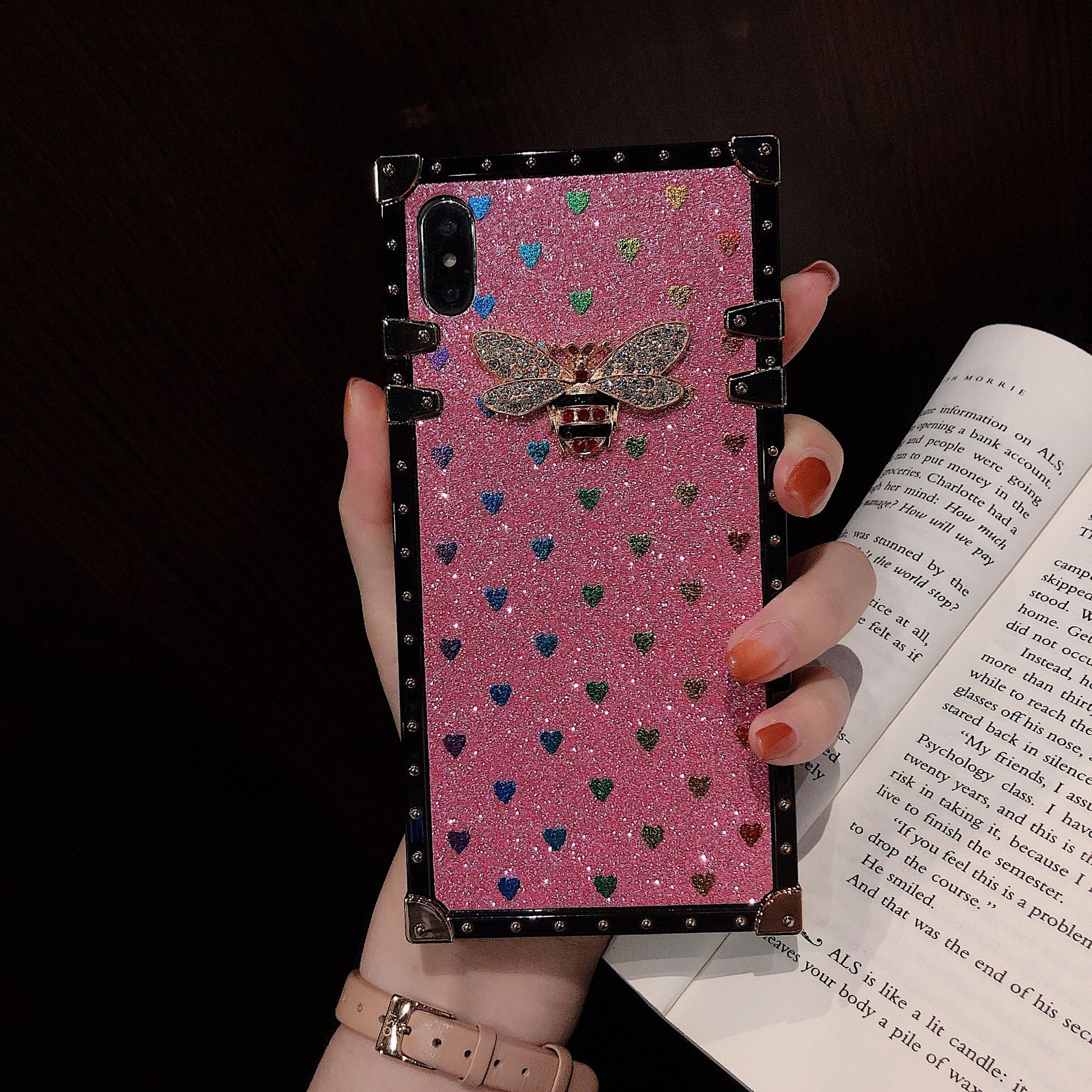 Designer Phone Case for Samsung Note10 Note10p S10 S10p Note9 Note8 S9 S9p Brand Back Cover for Iphone XS MAX XR X/XS 7P/8P 7/8 Bee Case