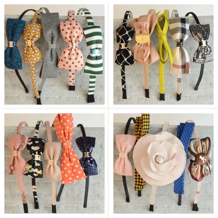 Cute Girls Fabric Japanese Floral Bow Hair Band Headband Fields And Gardens Hairbands Random Style