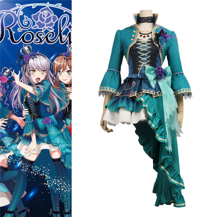 

Free Shipping Cosplay clothing Costume COS BanG Dream ! Roselia Opera of the wasteland Minato Yukina Dress Halloween Christmas