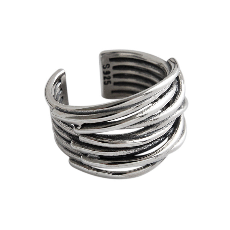 Retro Fine Jewelry Retro Multi Layer Line Wrapped Open Rings For Women Authentic 925 Sterling Silver Adjustable Statement Ring
Retro Fine Jewelry Retro Multi Layer Line Wrapped Open Rings For Women Authentic 925 Sterling Silver Adjustable Statement Ring