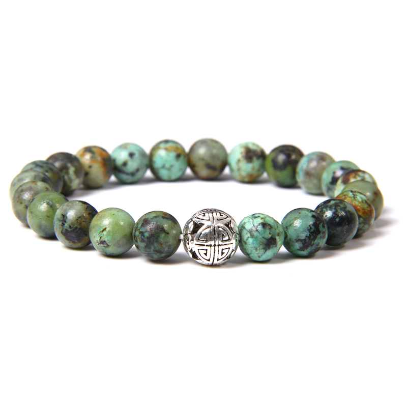 Vintage 8mm Green African Turquoises Beads Bracelet Fashion Silver Round Ball Charm Energy Bracelet for Women Men Jewelry Gift
Vintage 8mm Green African Turquoises Beads Bracelet Fashion Silver Round Ball Charm Energy Bracelet for Women Men Jewelry Gift