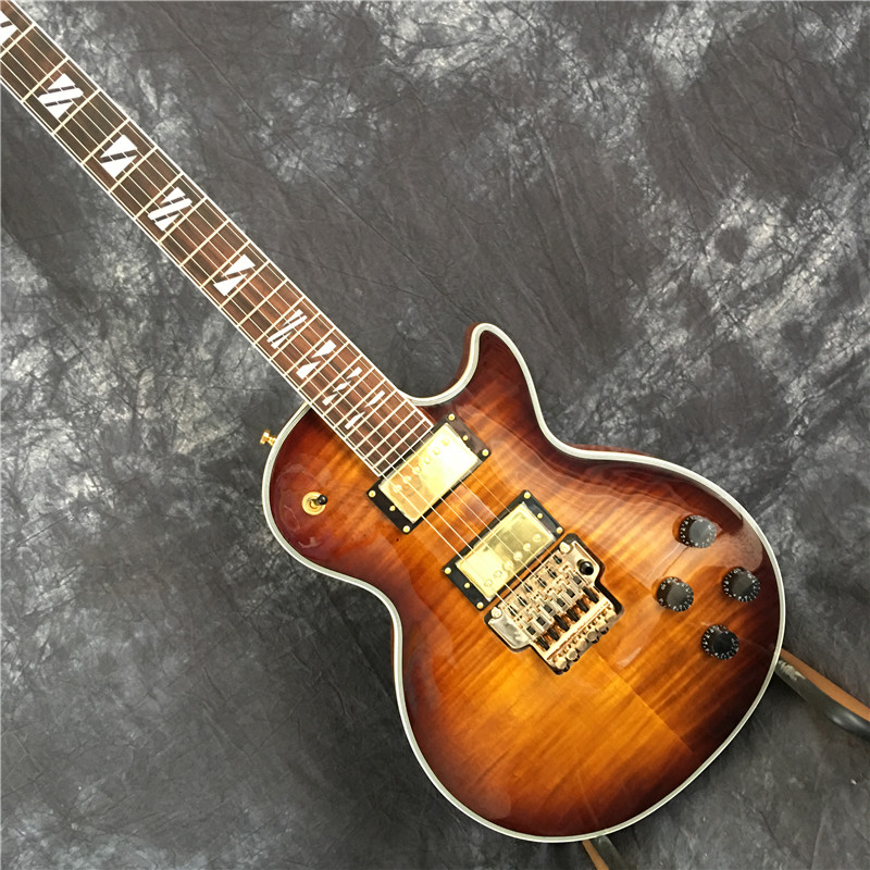Customized LP guitar electric guitar, optional colors, good tiger pattern, with vibrato. EMS free shipping
Customized LP guitar electric guitar, optional colors, good tiger pattern, with vibrato. EMS free shipping