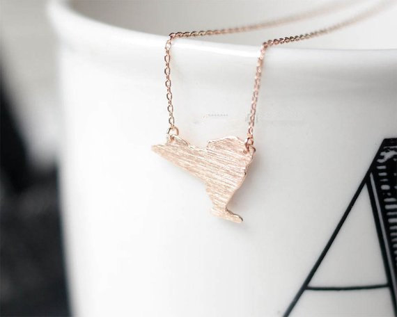 Outline New York State NY Map Necklaces America USA State Map Necklaces for Hometown Souvenir Gifts