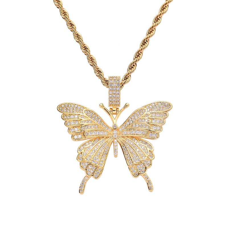 Small Butterfly Pendant Iced Out Chain Gold Silver Color Bling CZ Hip-hop Jewelry Statement Necklace for Men Women
Small Butterfly Pendant Iced Out Chain Gold Silver Color Bling CZ Hip-hop Jewelry Statement Necklace for Men Women