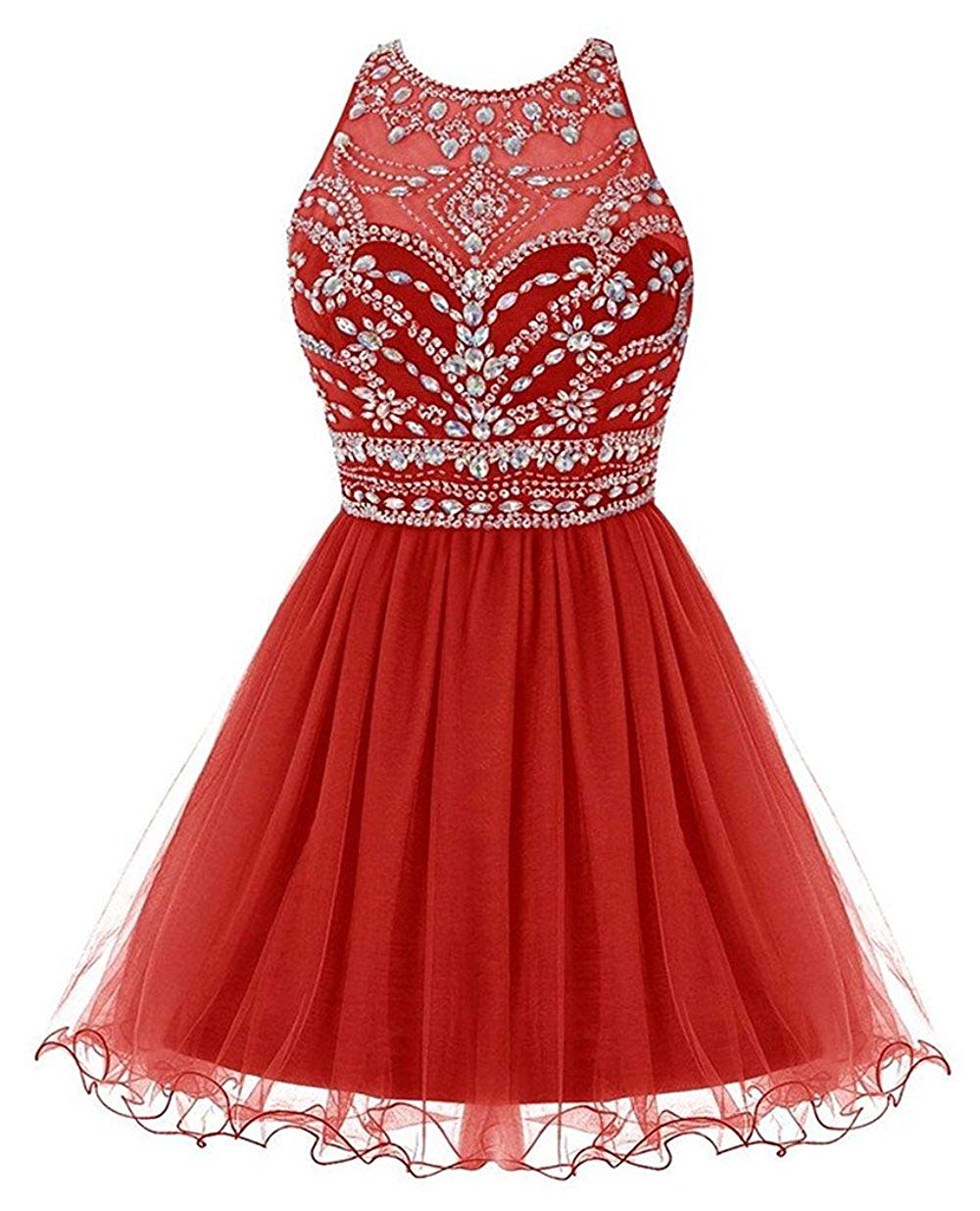 2019 New Chiffon Short Homecoming Dresses Halter Neck Bling Beaded Mini Prom Party Gowns 100% Real Photo QC1339