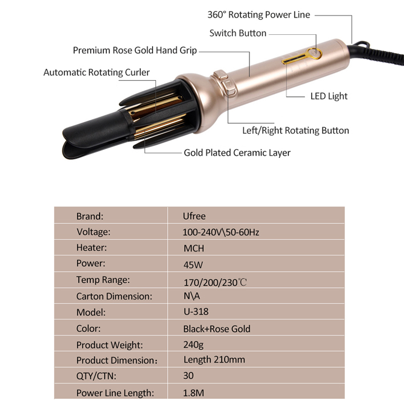 Professional Automatic Hair curler Curling iron tongs Ceramics Personal Hair care Big wave Styler Styling Tools hair curlers