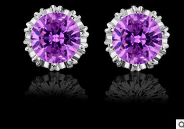 925 silver earrings natural crystal wholesale fashion small sterling silver jewelry for women stud men or women earings GD25