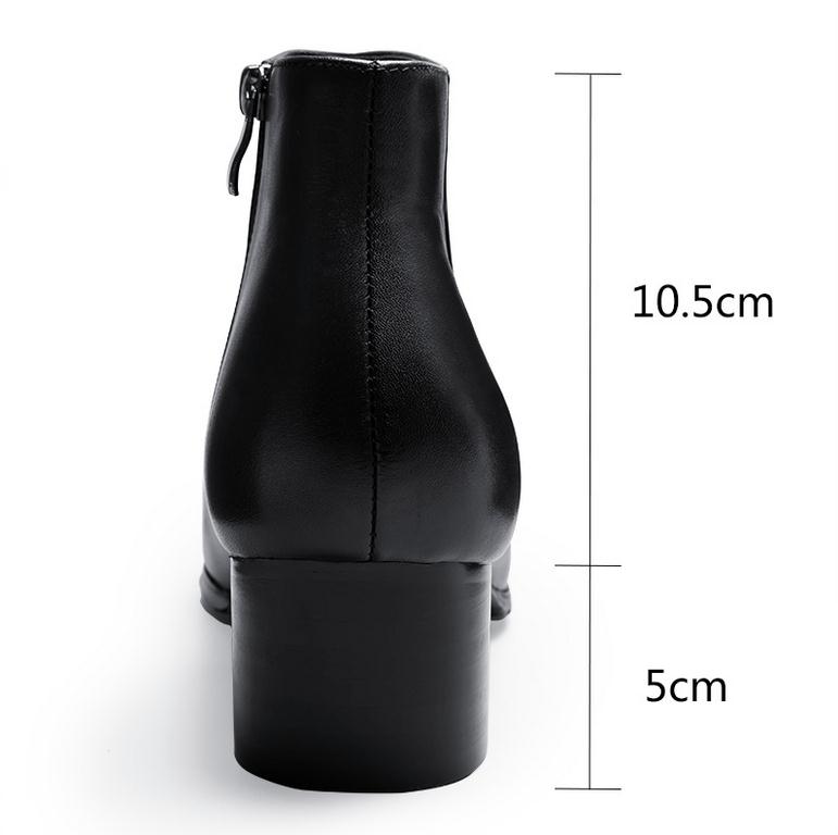 Hot Sale-Autumn winter new mens boots high heels fashion pointed toe zip ankle boots high top men shoes