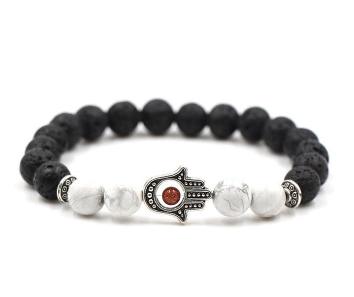Maya Bracelet Charm Marble Beaded Bracelet Eye Beads Lava Beads Cure Energy Aura Gifts