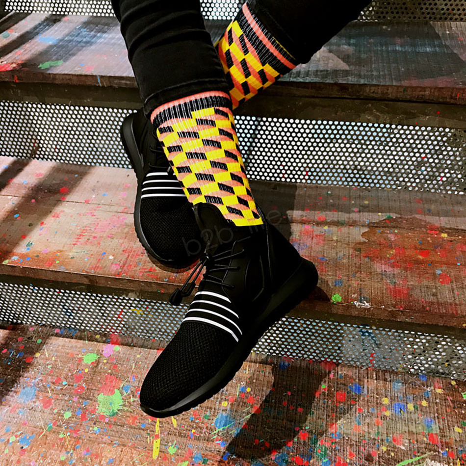 Fashion-Mid socks striped dot colorful sport outdoor Diamond European Fund Funny Happy Cotton PULL Directly Plate Motion Socks