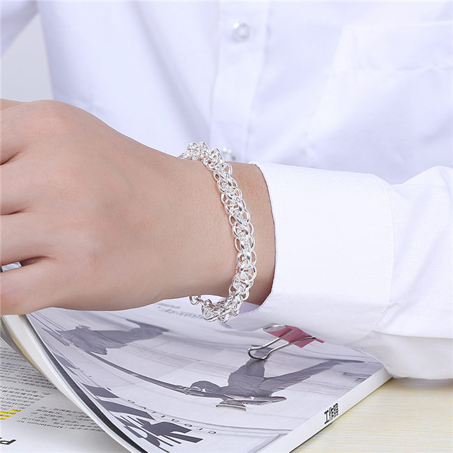 Hot sale best gift 925 silver Full Circle Bracelet - Men DFMCH122, brand new fashion 925 sterling silver plated Chain link bracelets