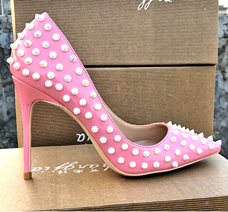 Free Shipping women lady 2019 new sexy white spike pink Patent Leather Poined Toes Wedding heels Stiletto High Heels shoes pumps 12cm 120mm, 8cm
Free Shipping women lady 2019 new sexy white spike pink Patent Leather Poined Toes Wedding heels Stiletto High Heels shoes pumps 12cm 120mm, 8cm