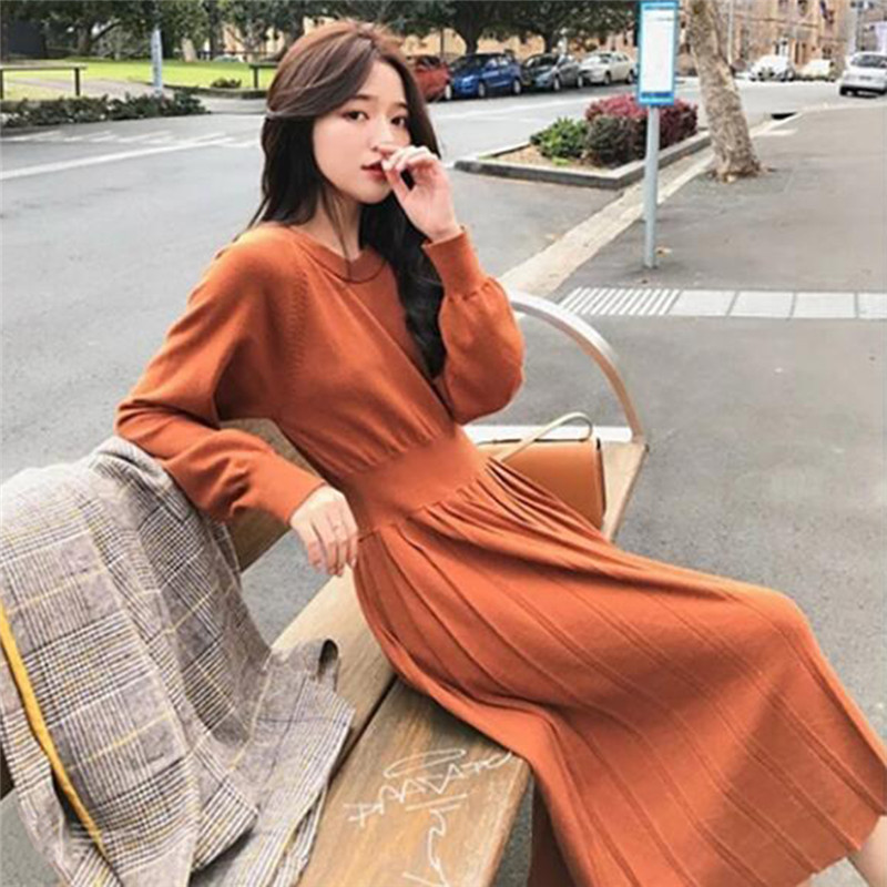Women Autumn O Neck Elegant Dress Casual Full Sleeve Kintting Dress Solid Color High Waist Long Dresse For Ladies Vestido, Black
Women Autumn O Neck Elegant Dress Casual Full Sleeve Kintting Dress Solid Color High Waist Long Dresse For Ladies Vestido, Black