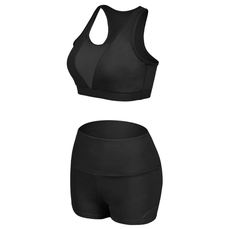 Quick-drying Mesh Breathable Outdoor Fitness Yoga Shorts + Sports Bra Fixed Straps Without Chest Pad Bra, Black
Quick-drying Mesh Breathable Outdoor Fitness Yoga Shorts + Sports Bra Fixed Straps Without Chest Pad Bra, Black