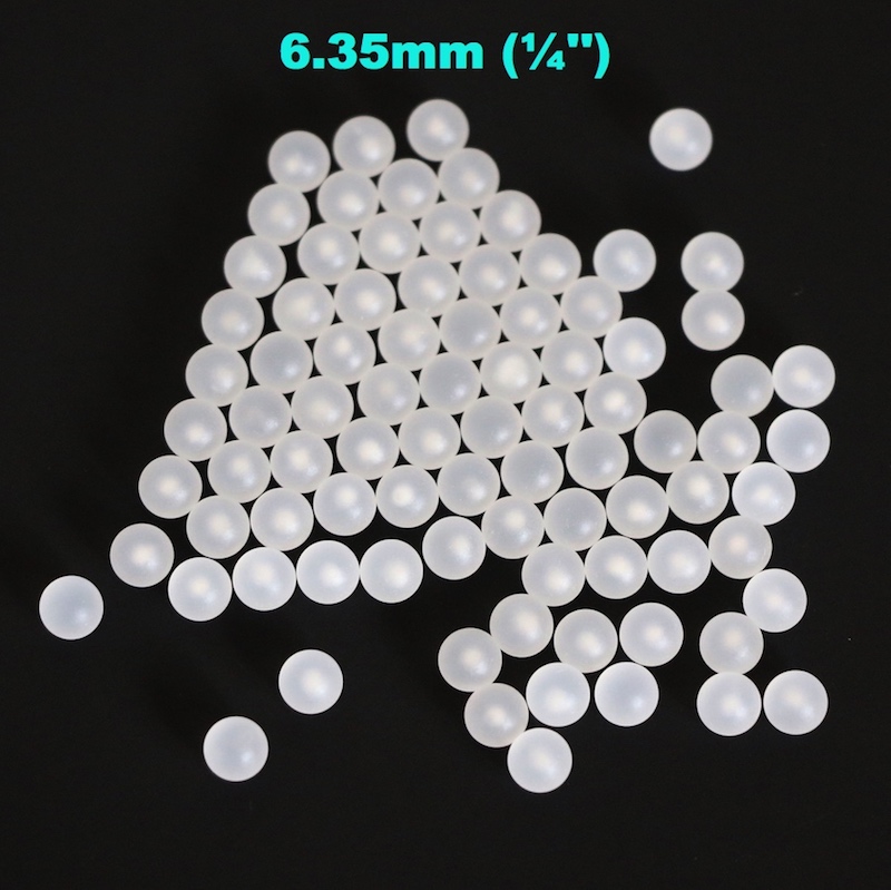 1/4'' (6.35mm) Polypropylene ( PP ) Sphere Solid Plastic Balls for Valves and Low Load Bearings, Flotage Valves and Fluid Level Indicator
1/4'' (6.35mm) Polypropylene ( PP ) Sphere Solid Plastic Balls for Valves and Low Load Bearings, Flotage Valves and Fluid Level Indicator