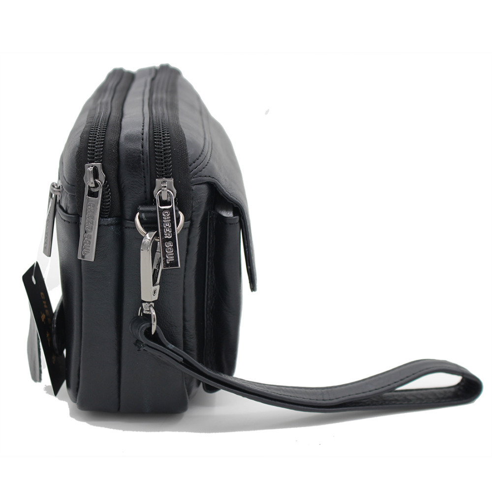 High Quality Genuine Natural Leather Men Clutch Bag Business Purse Wallet Cell Phone Cigarette Cash Card Holder Male Handy Bags Y19052701