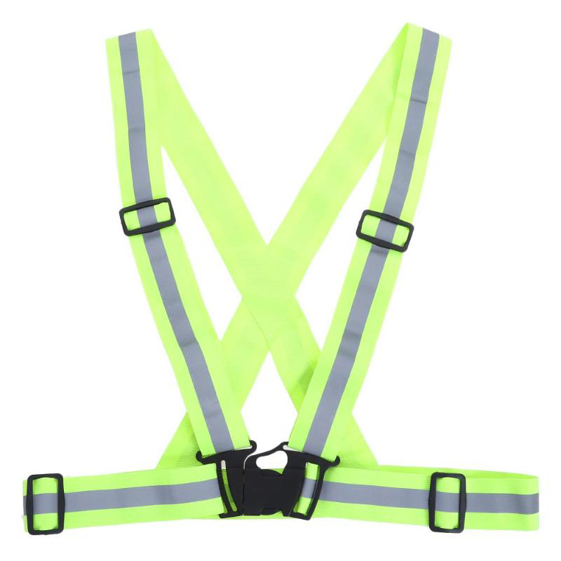 Motorcycle Protective Reflective Safety Vest Elastic Webbing Adjustable Safety Security High Visibility Vest Night Running Vest