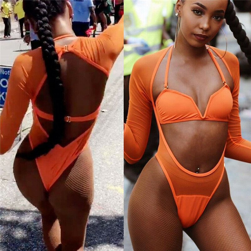 2020 New Sexy Women Long Sleeve Mesh Bikini Set Swimsuit Crop Top Beach Bathing Suit Swimwear Two-Piece Suits
2020 New Sexy Women Long Sleeve Mesh Bikini Set Swimsuit Crop Top Beach Bathing Suit Swimwear Two-Piece Suits