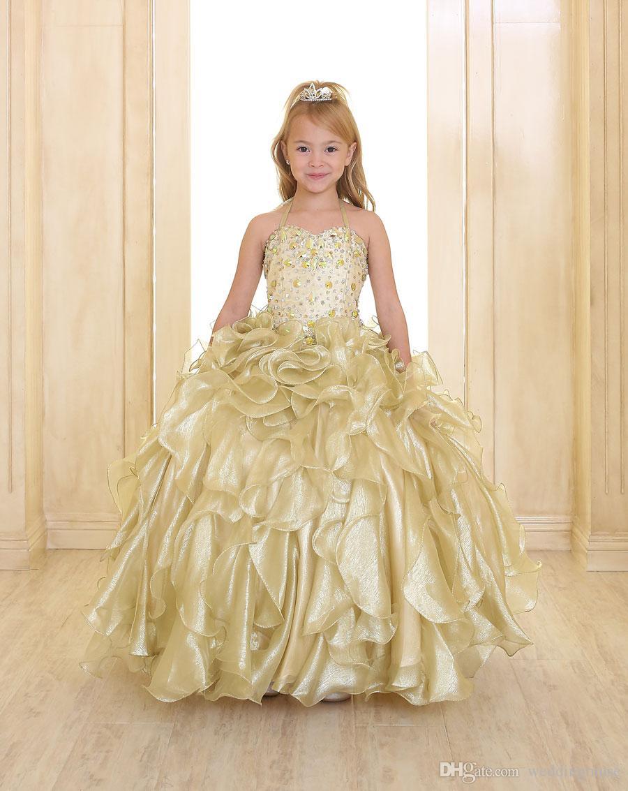 2020 Sparkling Girls Pageant Dresses Gold Princess Spaghetti Strap Crystal Beads Ruffles Organza Ball Gown Flower Girls Dresses With Vest, Lavender
2020 Sparkling Girls Pageant Dresses Gold Princess Spaghetti Strap Crystal Beads Ruffles Organza Ball Gown Flower Girls Dresses With Vest, Lavender