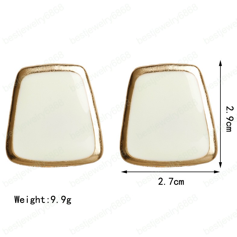 5Colors Black/White Enamel Korean Stud Earrings For Women 2020 New Fashion Jewlery Simple Female Earring