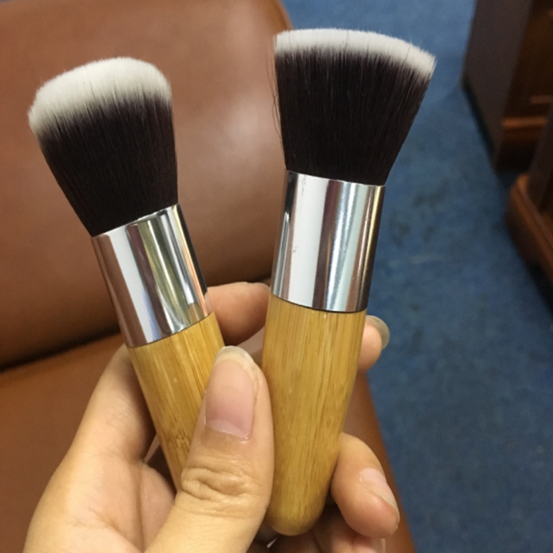 Professional Flat Top Brush Foundation Powder beauty Brush Bamboo Round head brush Cosmetic Make up brushes Tool