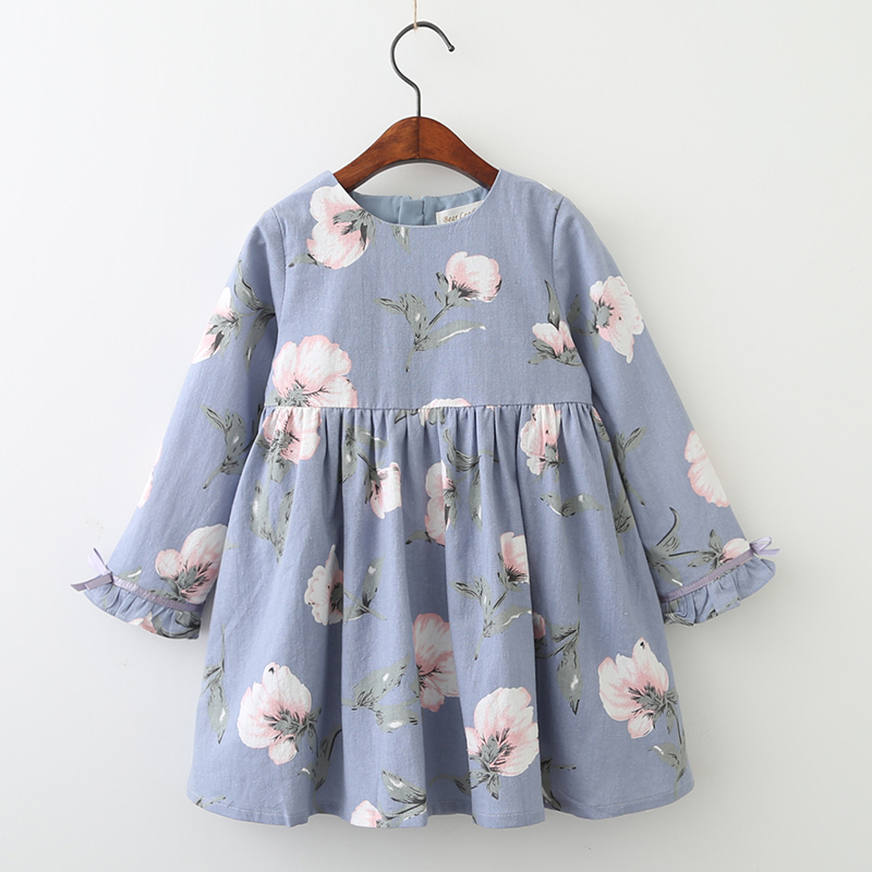 baby girl designer clothes Girls Dress 2020 New Autumn Casual Ruffles A-Line Striped Full Sleeve Kids Dress For 3T-7T
