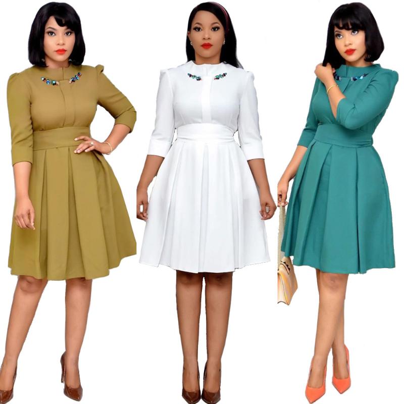2020 new fashion African women's large size dress round neck embroidery business work temperament dress L XL 2XL, Green
2020 new fashion African women's large size dress round neck embroidery business work temperament dress L XL 2XL, Green