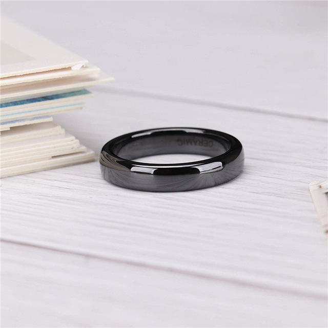 246mm Black Brushed Fashion Ceramic Ring Women Men Wedding Rings Engagement Band Female Jewelry bague Plus Size 414