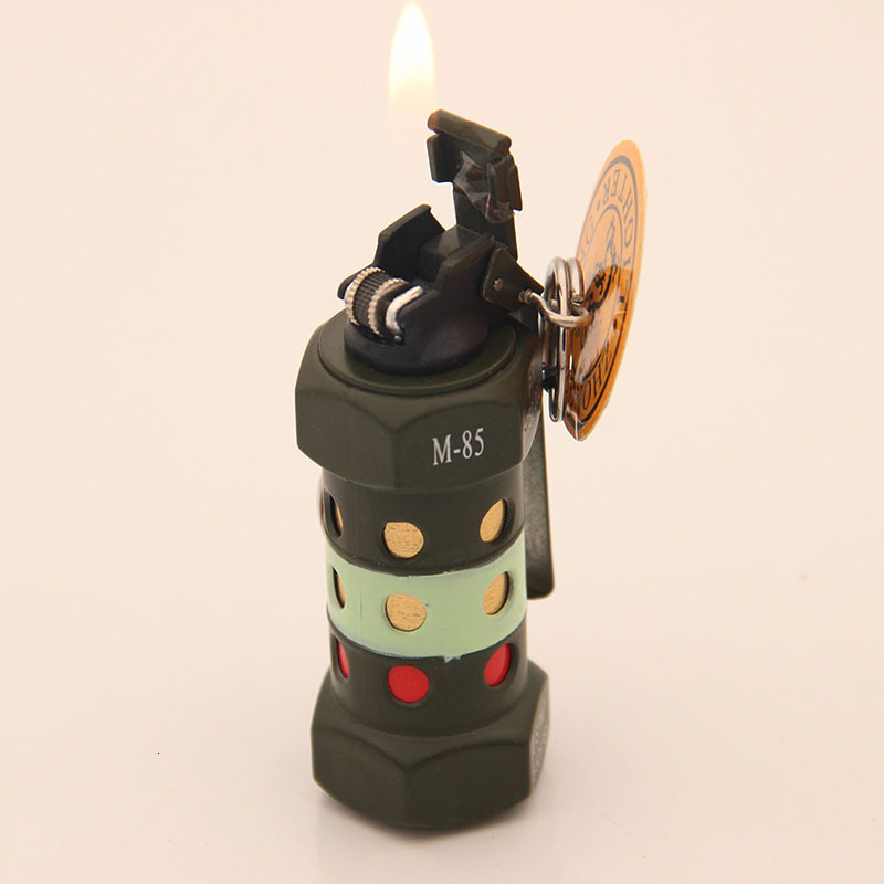 Originality Personality Grinding Wheel Inflation Flame Antitank Grenade Modeling Bring Key Buckle Military Pendant Lighter
Originality Personality Grinding Wheel Inflation Flame Antitank Grenade Modeling Bring Key Buckle Military Pendant Lighter
