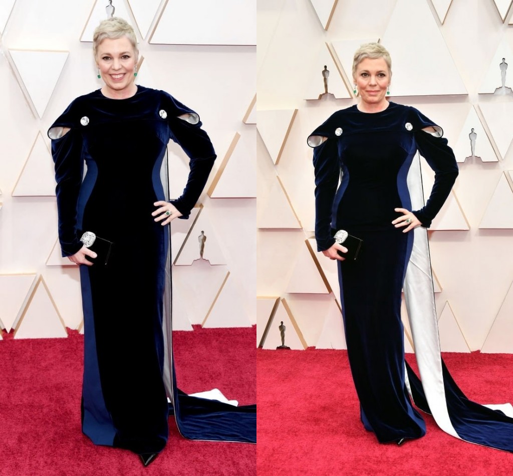 Arrival Th New Oscar Awards Olivia Colman Mermaid Evening Dresses Jewel Neck Veet Long Sleeves Floor Length Red Carpet Celebrity Dress