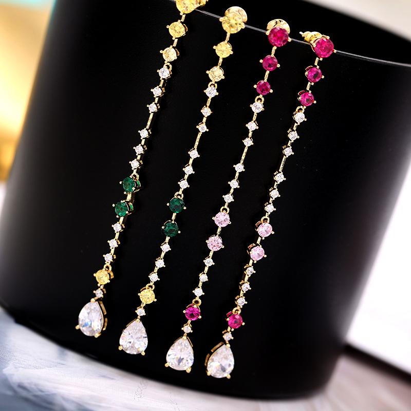 925 Silver Needle Long Water Drop Earrings Women Fashion Wedding Dangle Jewelry Brand Designer Crystal Stud Earings
925 Silver Needle Long Water Drop Earrings Women Fashion Wedding Dangle Jewelry Brand Designer Crystal Stud Earings