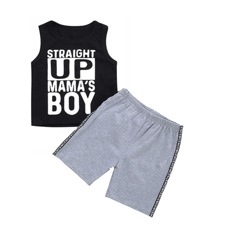 6M-4Y Toddler Kids Baby Boys summer clothes letter printed vest Tops+Solid color Shorts 2pcs casual Outfits set, As pic 
6M-4Y Toddler Kids Baby Boys summer clothes letter printed vest Tops+Solid color Shorts 2pcs casual Outfits set, As pic