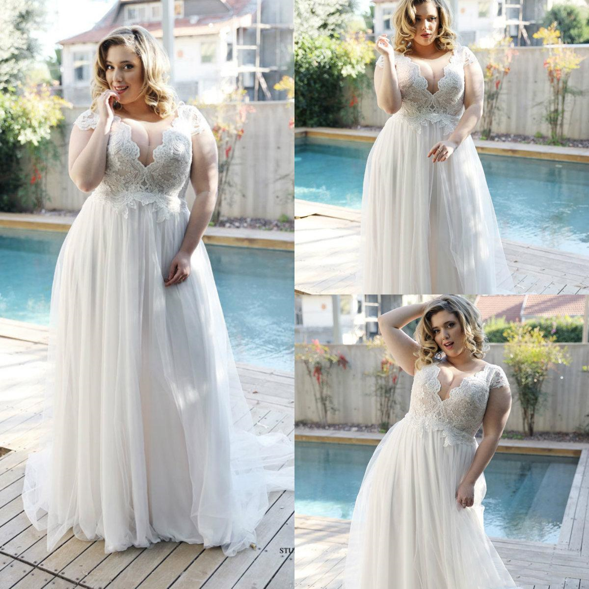 Plus Size Wedding Dresses Cap Sleeve Sheer V Neck Lace Tulle Floor Length 2020 Elegant Design Bridal Gowns Vestido De Noiva, Red
Plus Size Wedding Dresses Cap Sleeve Sheer V Neck Lace Tulle Floor Length 2020 Elegant Design Bridal Gowns Vestido De Noiva, Red