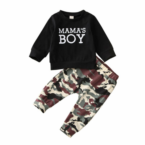 2020 Autumn New 2Pcs Toddler Infant Kid Baby Boy Mama Clothes T-shirt Tops Camo Pants Trousers Outfits Spring Camouflage Set, Beige
2020 Autumn New 2Pcs Toddler Infant Kid Baby Boy Mama Clothes T-shirt Tops Camo Pants Trousers Outfits Spring Camouflage Set, Beige