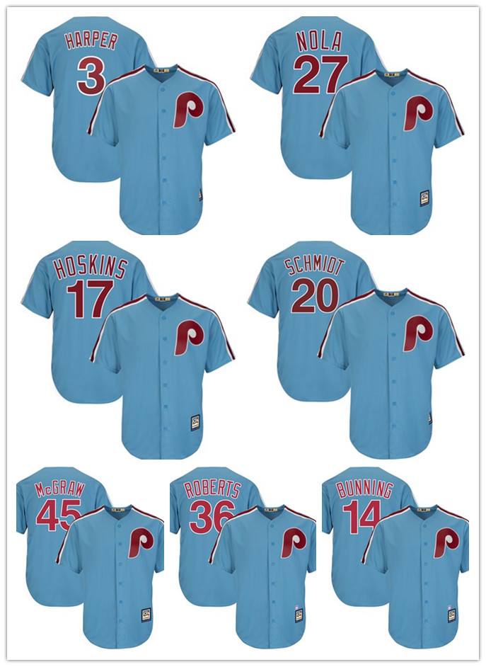 Philadelphia Phillies 3 Bryce Harper 17 Rhys Hoskins 27 Aaron Nola Baseball Jerseys Flex Cool Base Retro Mesh, Blue;black
Philadelphia Phillies 3 Bryce Harper 17 Rhys Hoskins 27 Aaron Nola Baseball Jerseys Flex Cool Base Retro Mesh, Blue;black