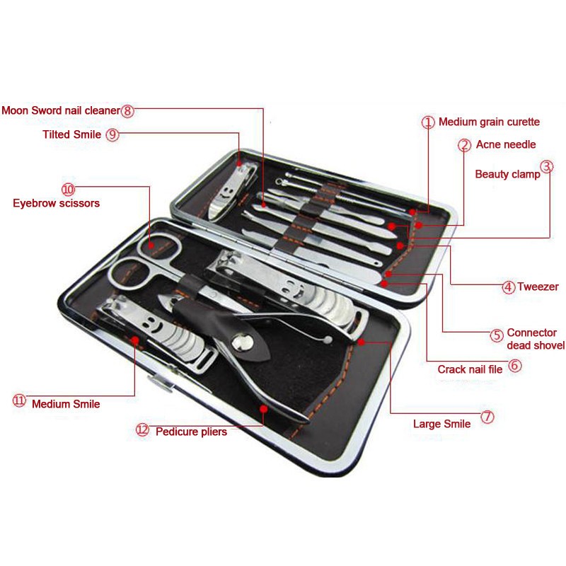 NEW 12pcs/Set Nail Art Manicure Tools Set Nails Clipper Scissors Tweezer Knife Manicure Sets Stainless Steel Nail Sets
NEW 12pcs/Set Nail Art Manicure Tools Set Nails Clipper Scissors Tweezer Knife Manicure Sets Stainless Steel Nail Sets
