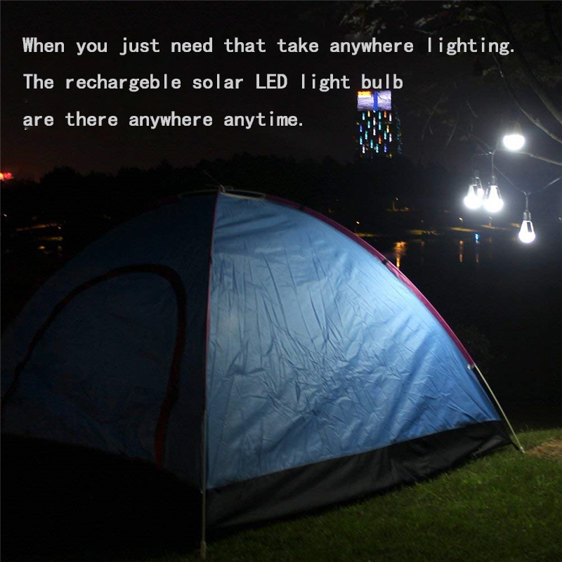 Emergency Solar Rechargeable Light Bulbs for Power Outage 7W 12W E27 6500K Portable Camping Tent Lights for Outdoor & Indoor