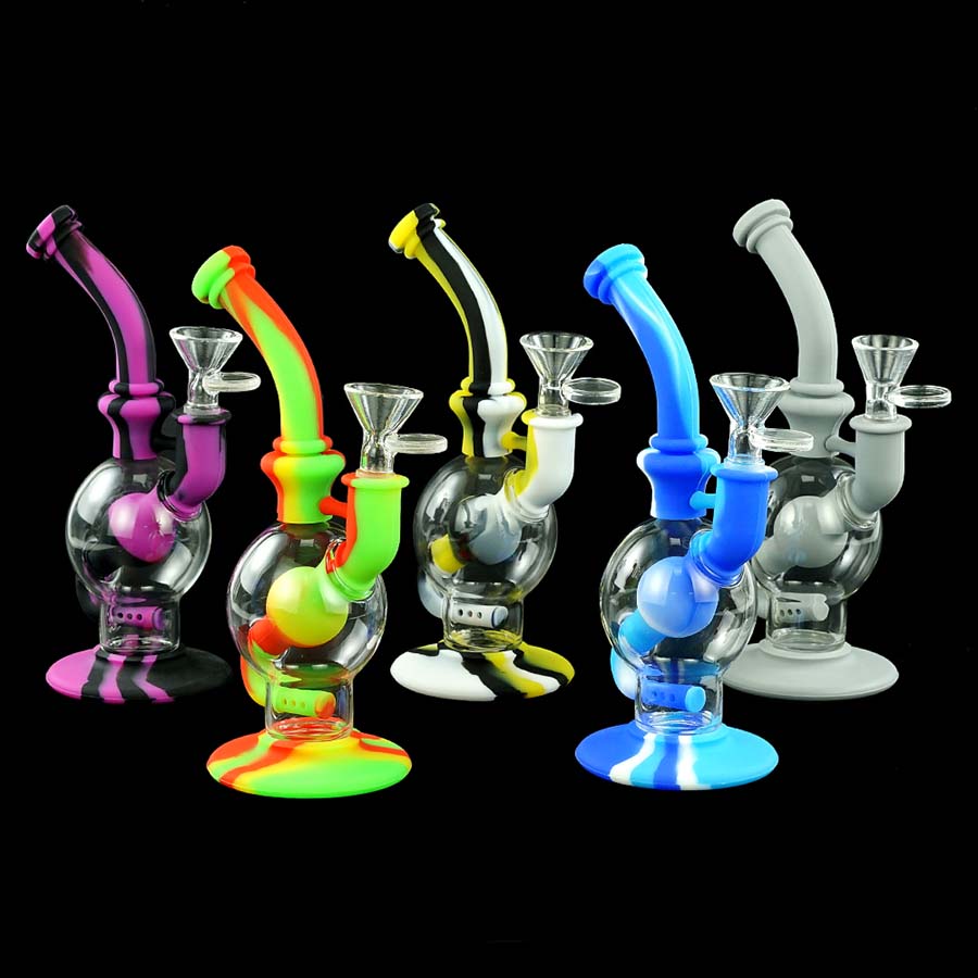 Glass water pipe bongs silicone smoking bong with glass bowl Dab rig silicone bong hookah portable
Glass water pipe bongs silicone smoking bong with glass bowl Dab rig silicone bong hookah portable