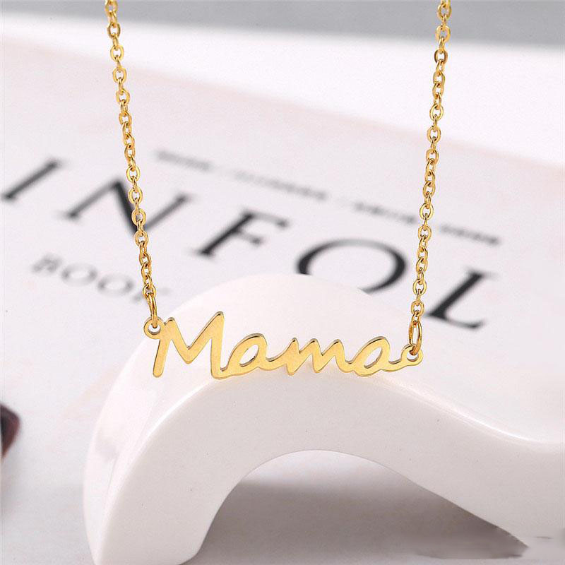 Mama Letters Necklace Stainless Steel Mom Baby Lockbone Chain Pendant Necklace Jewelry Mother's Day Gift Silver Gold Rose Gold Colors
Mama Letters Necklace Stainless Steel Mom Baby Lockbone Chain Pendant Necklace Jewelry Mother's Day Gift Silver Gold Rose Gold Colors