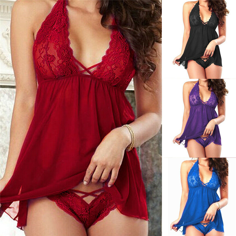 Backless Sexy Lingerie Lace Halter Sexy Underwear S-2XL V-neck Lingerie Sexy Hot Erotic Babydoll Women Plus Size Costumes
Backless Sexy Lingerie Lace Halter Sexy Underwear S-2XL V-neck Lingerie Sexy Hot Erotic Babydoll Women Plus Size Costumes