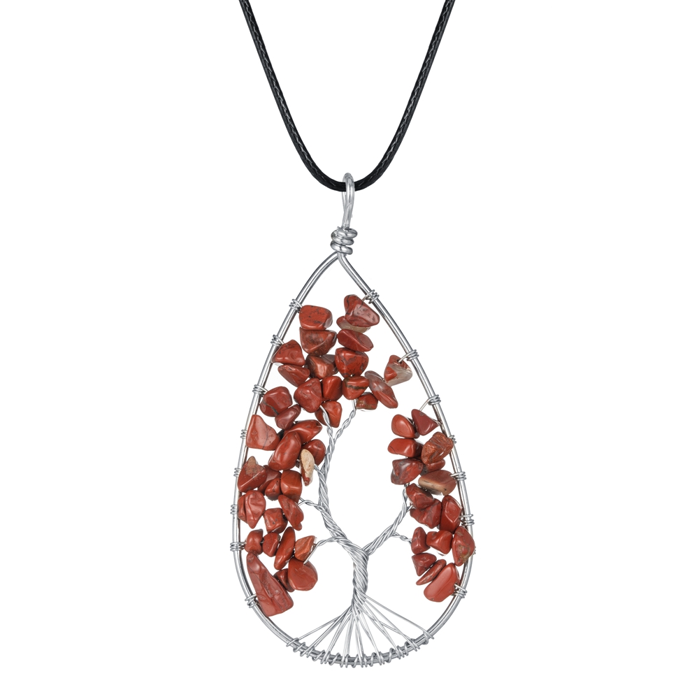 12PCS Natural 7 Chakras Healing Crystals Necklace Wire Wrapped Clear Quartz Tree of Life Pendant Pointed Reiki Energy Balancing