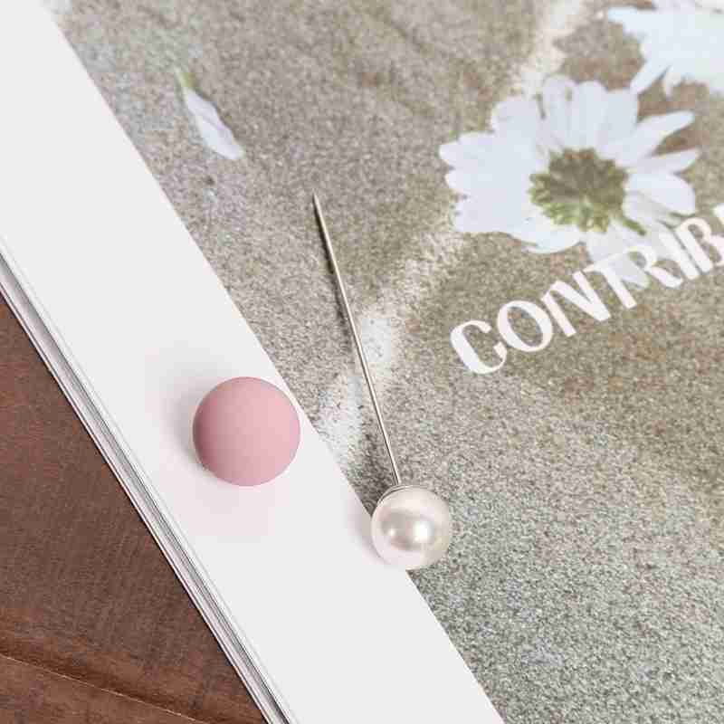 Scrub short paragraph brooch black white elegant temperament double-layer imitation pearl brooch 2 pieces