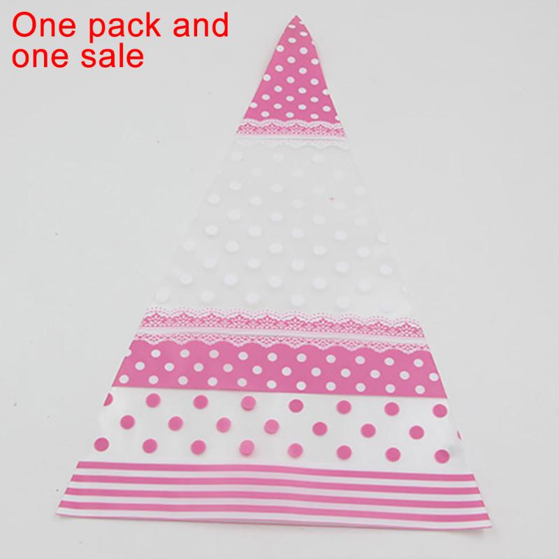 50pcs Cookie Cute Triangle Wedding Supplies Shopping Party Favor Home Gift Package Clear Kids Birthday Candy Bag Cone