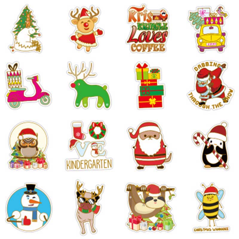 Hot Christmas Stickers for Cars Motorcycle Cute Waterproof Sunlight-Proof Vinyl Sticker and Decals Christmas-Decoration