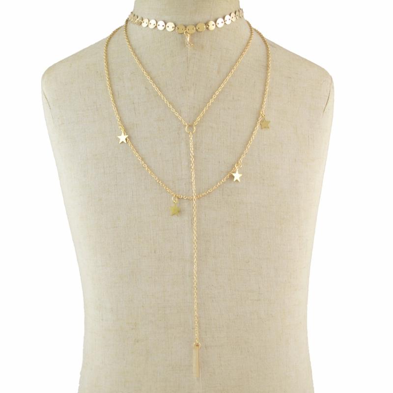Elegant Girl Multilayer Crystal Pendant Necklace Women Gold Color Beads Moon Star Choker Necklaces Jewelry bijoux femme
Elegant Girl Multilayer Crystal Pendant Necklace Women Gold Color Beads Moon Star Choker Necklaces Jewelry bijoux femme